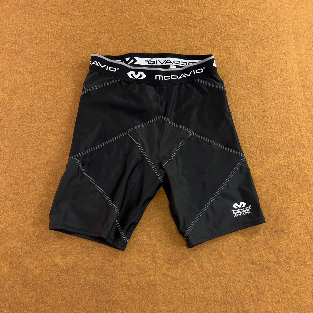 McDavid Mens Medium Black Cross Compression Athletic Support Shorts New
